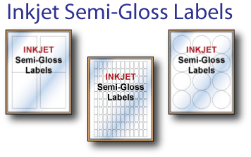 White semi-gloss inkjet labels with permanent adhesive