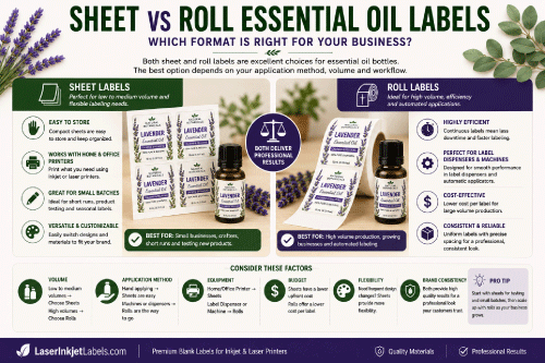 Sheet labels versus roll labels